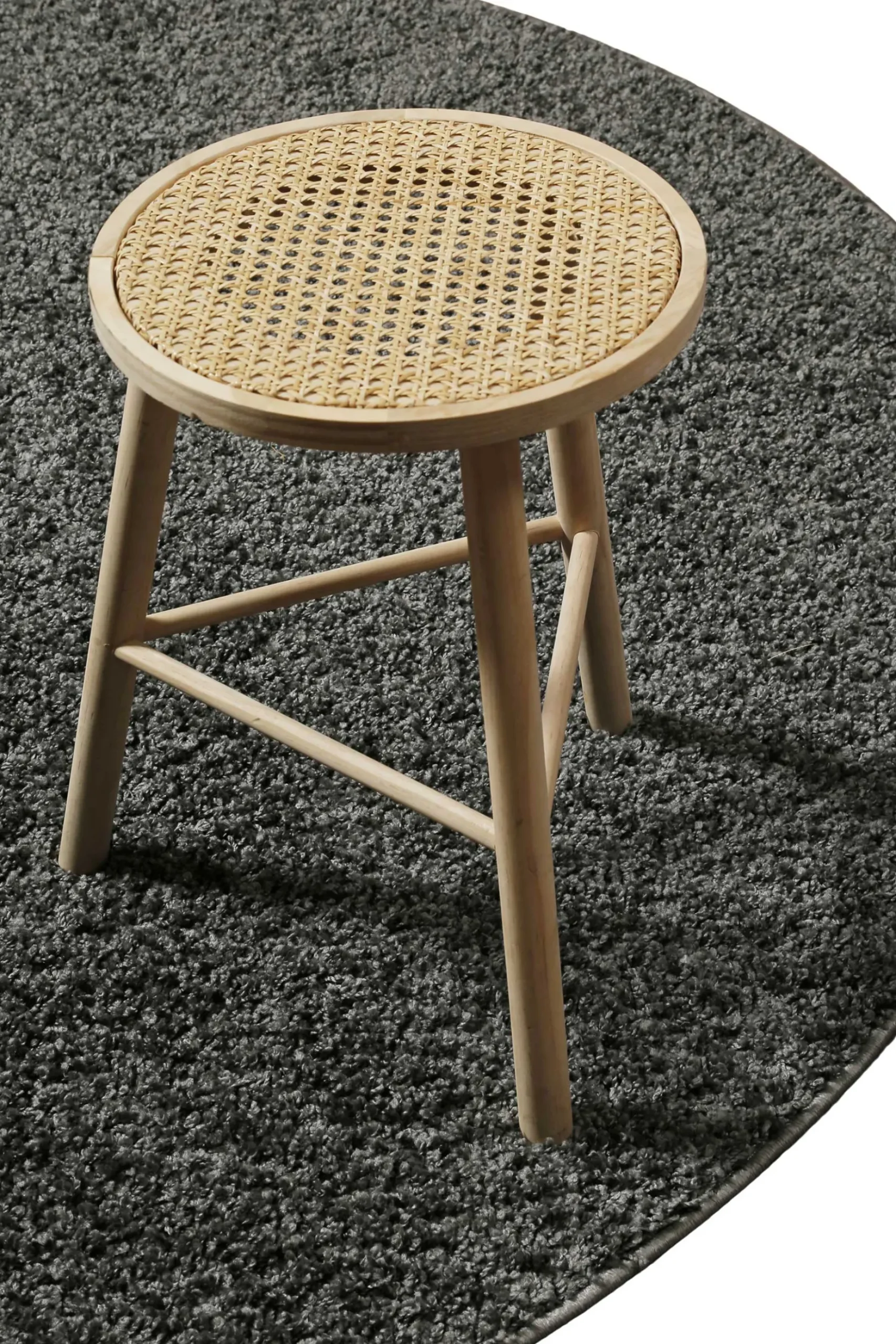 Teppich Rund Anthrazit Hochflor "Greta" WECONhome Basics