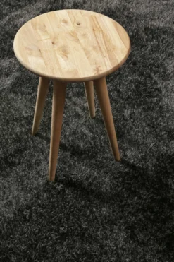 Teppich Rund Anthrazit Hochflor "Flavio" Homie Living