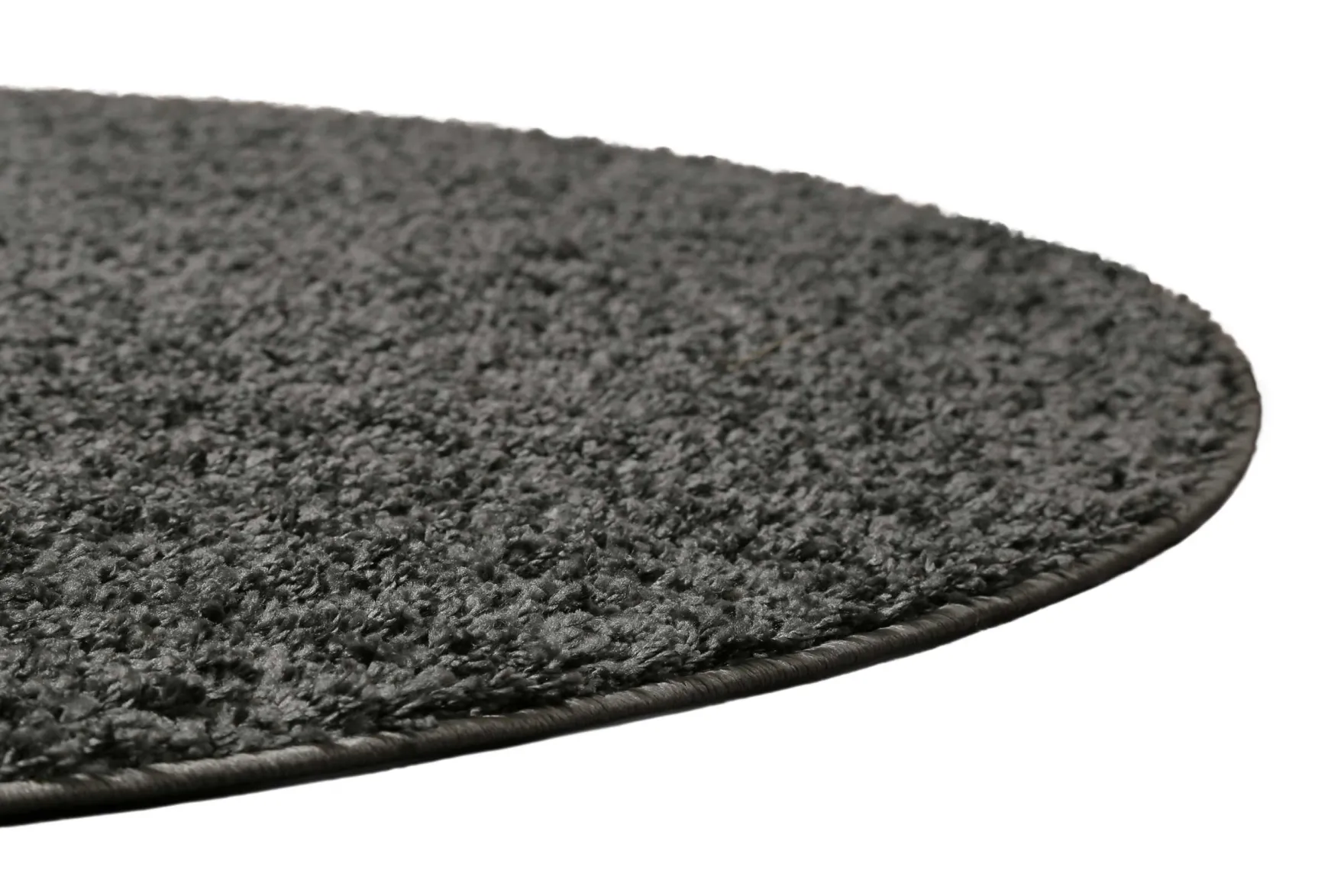 Teppich Rund Anthrazit Hochflor "Gino"Homie Living