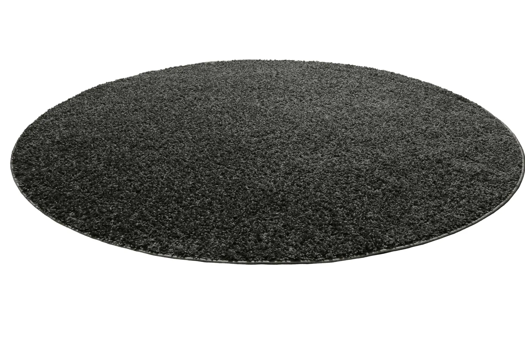 Teppich Rund Anthrazit Hochflor "Gino"Homie Living