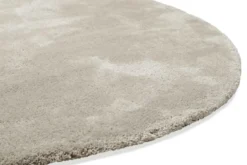 Teppich Rund Beige Grau Hochflor "Emilia" WECONhome Basics