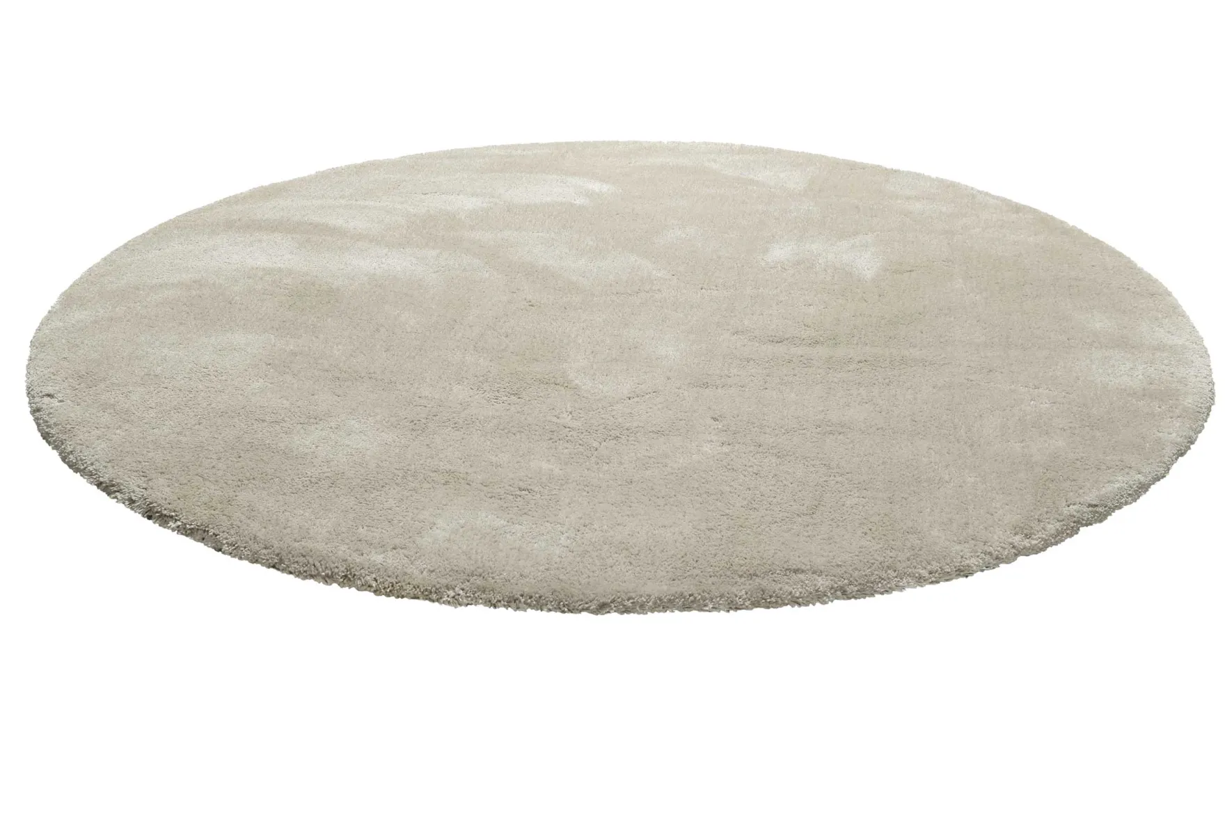 Teppich Rund Beige Grau Hochflor "Emilia" WECONhome Basics