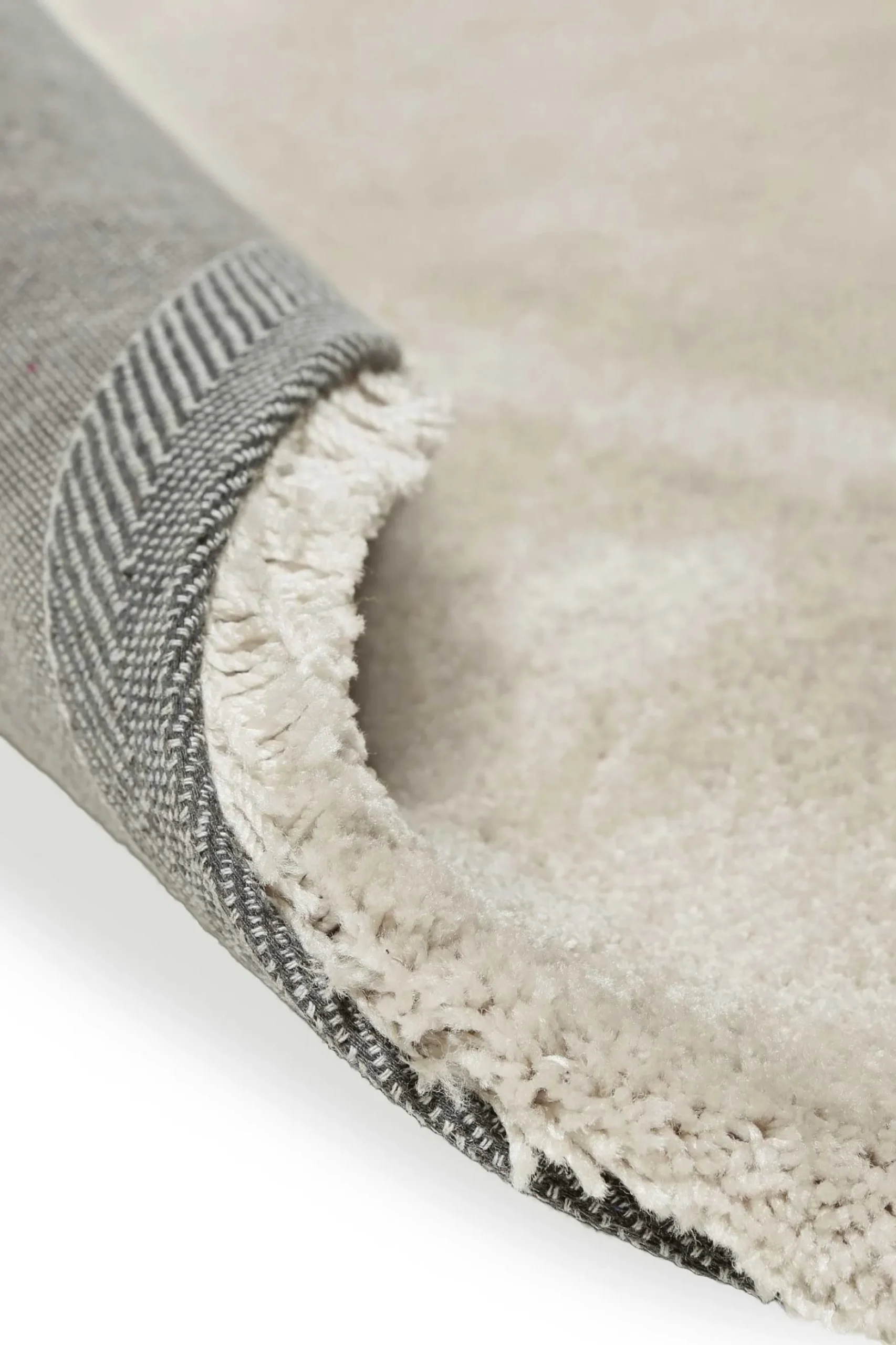 Teppich Rund Beige Grau Hochflor "Emilia" WECONhome Basics