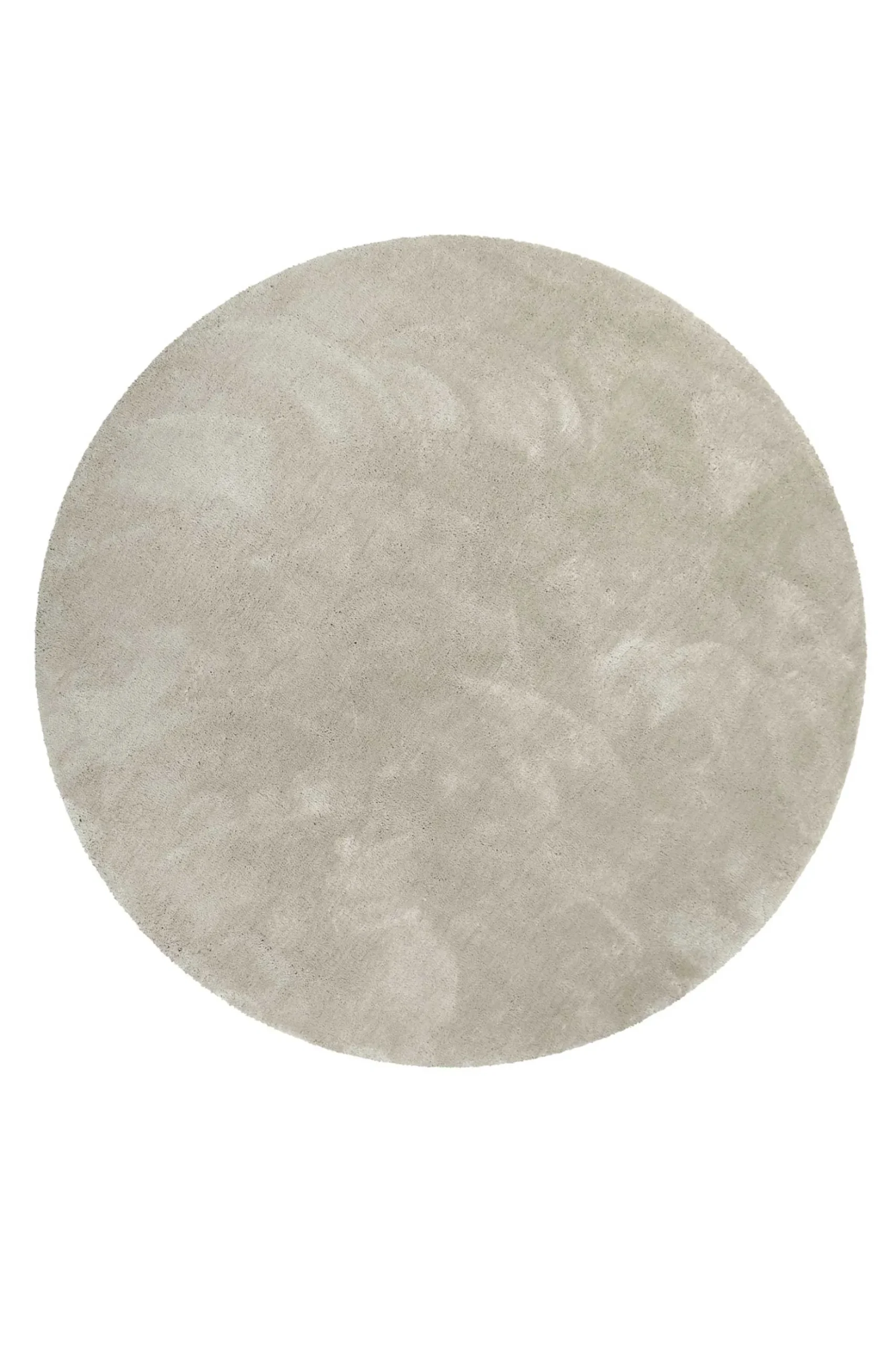 Teppich Rund Beige Grau Hochflor "Emilia" WECONhome Basics