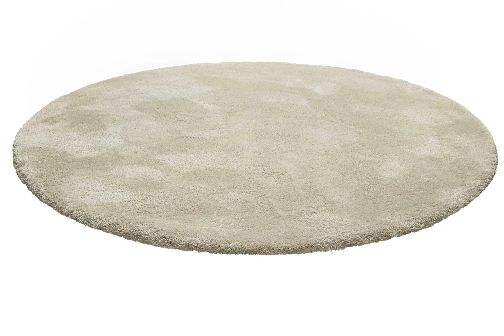 Teppich Rund Beige Hochflor "Emilia" WECONhome Basics