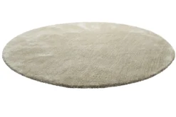 Teppich Rund Beige Sand meliert Hochflor "Pisa" Homie Living