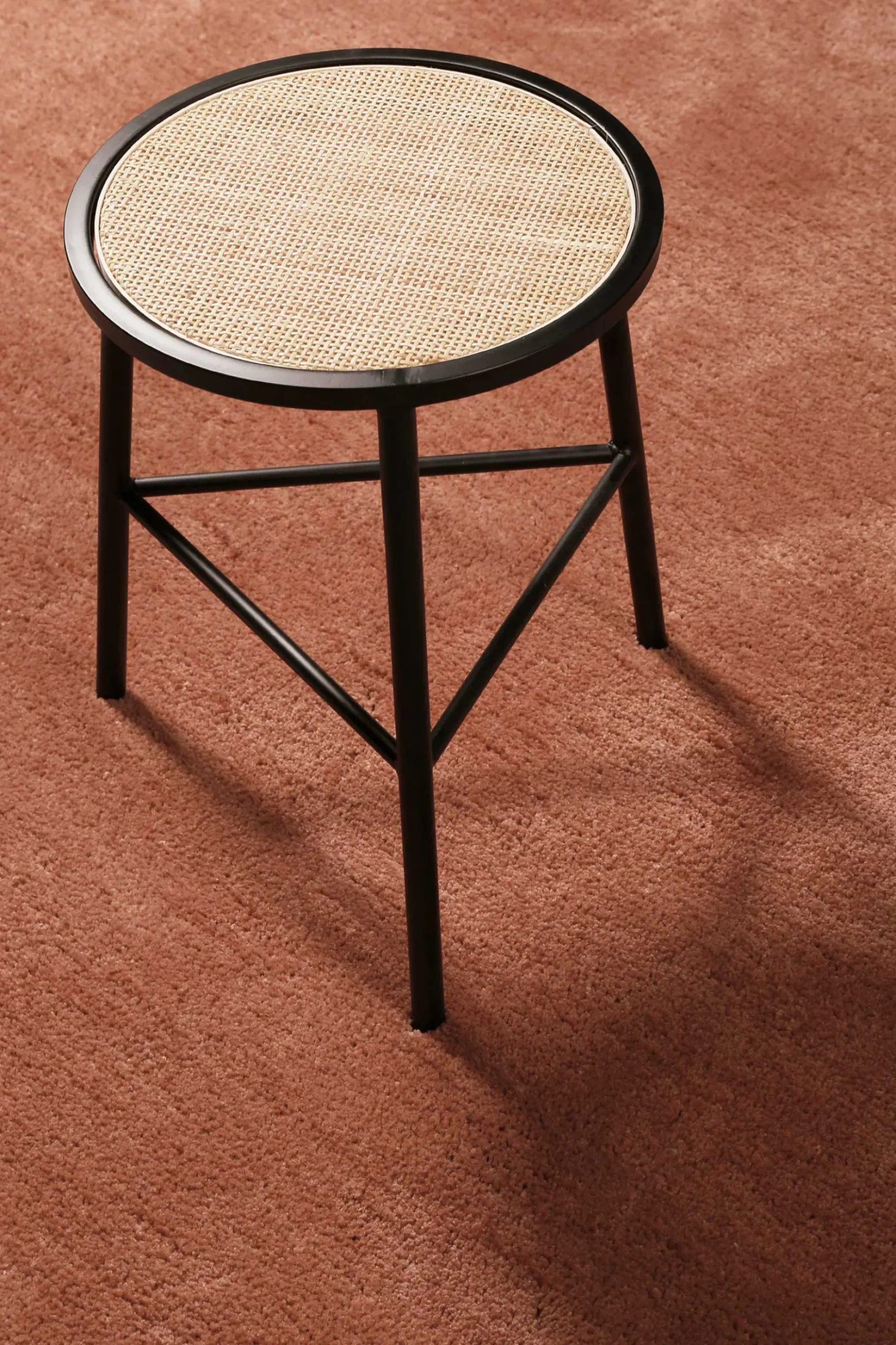 Teppich Rund cognacfarben Hochflor "Pisa" Homie Living
