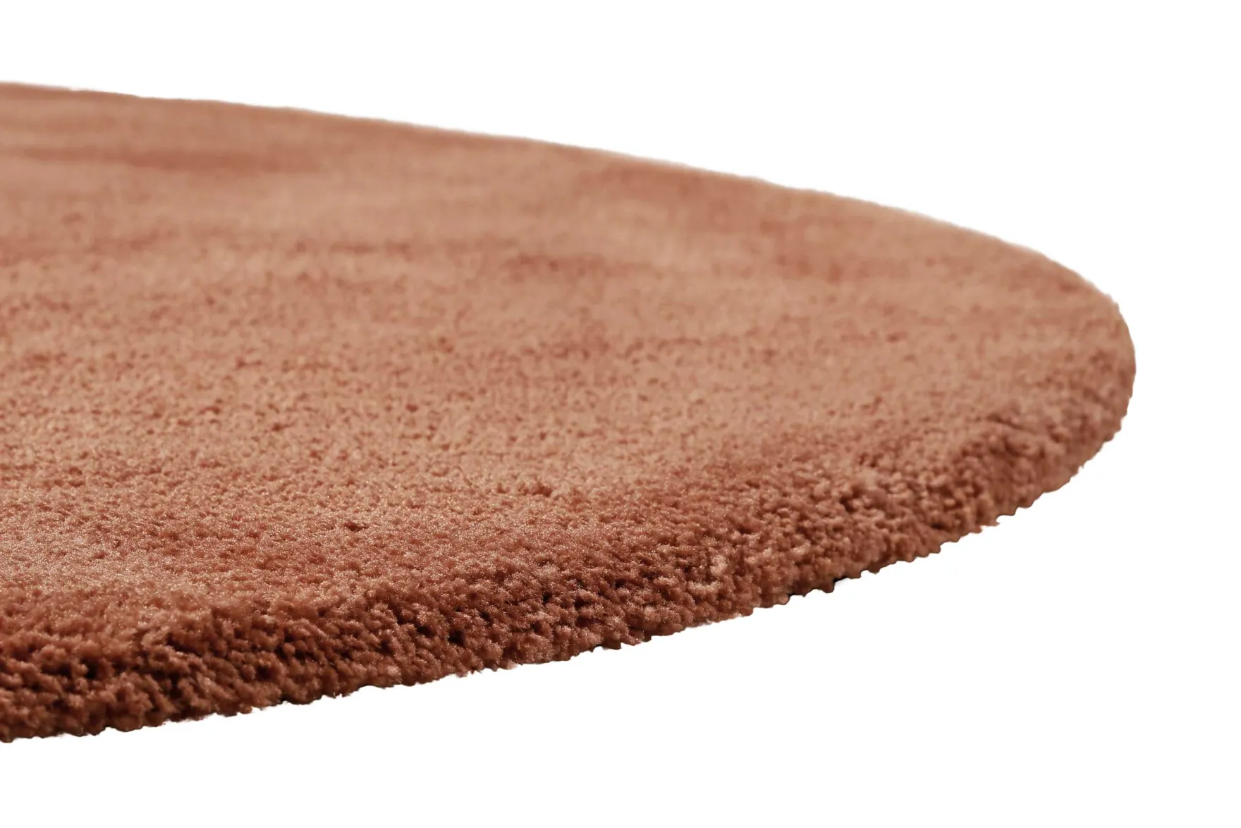 Teppich Rund cognacfarben Hochflor "Pisa" Homie Living