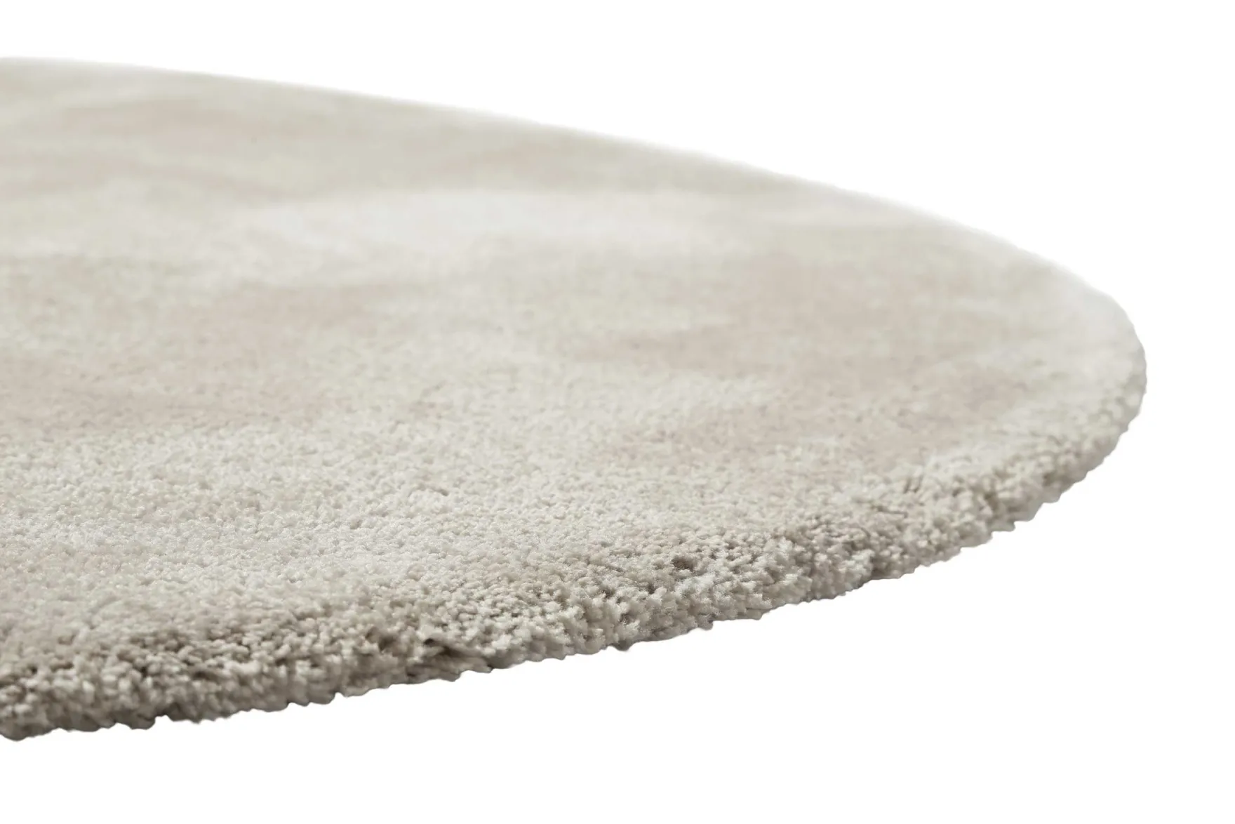 Teppich Rund Creme Beige Hochflor "Pisa" Homie Living