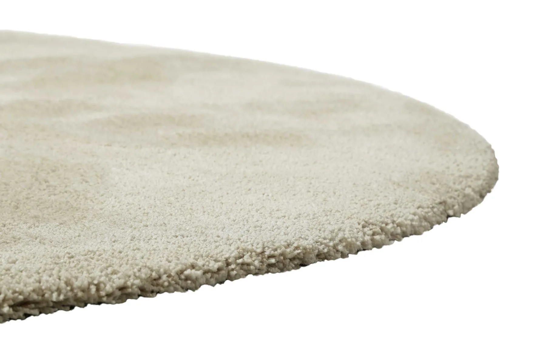 Teppich Rund Creme Beige meliert Hochflor "Pisa" Homie Living