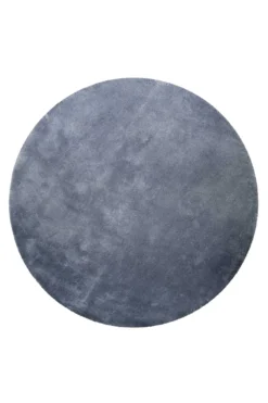 Teppich Rund Grau Blau Hochflor "Pisa" Homie Living