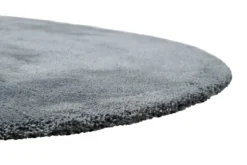 Teppich Rund Grau Blau Hochflor 