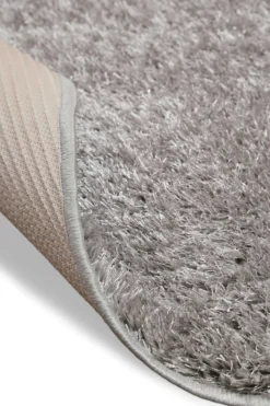 Teppich Rund Grau Hochflor 