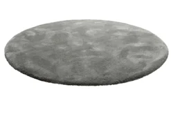 Teppich Rund Grau Hochflor 