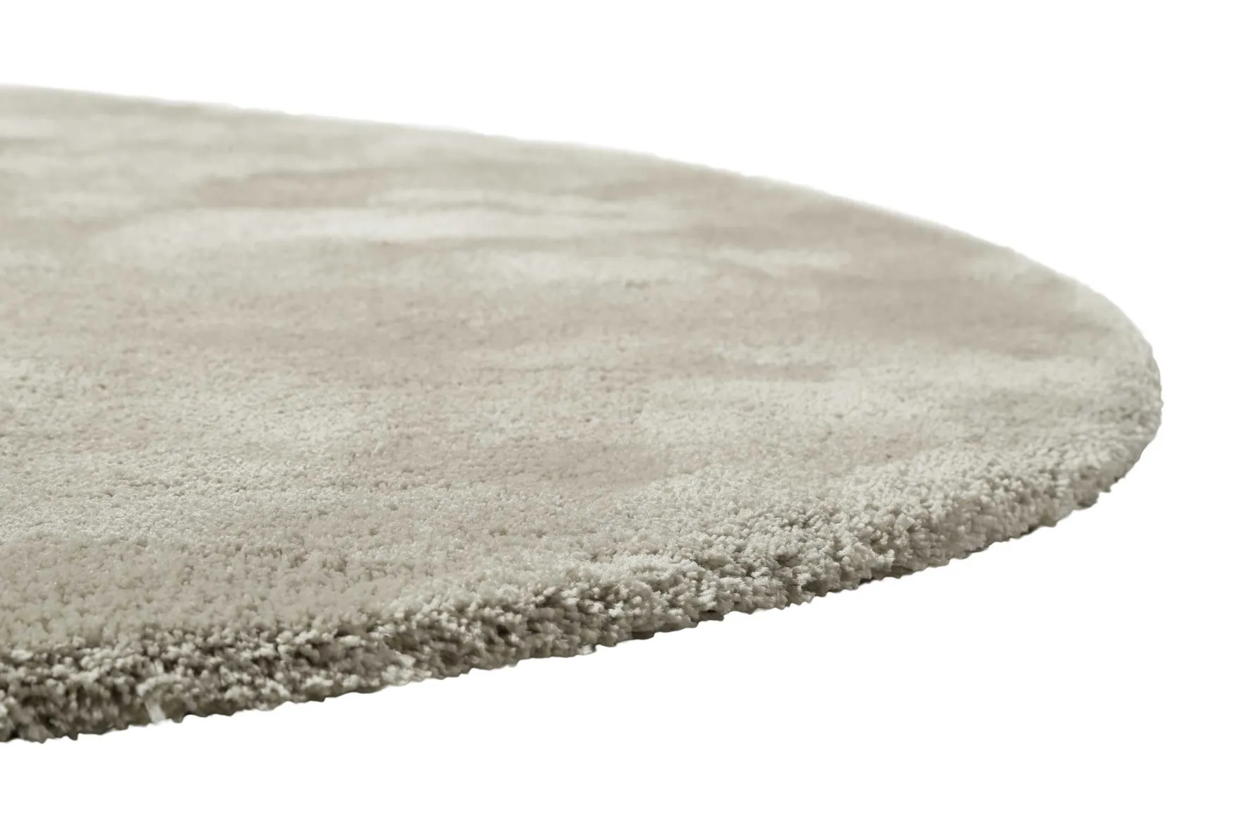 Teppich Rund Hellgrau Creme Hochflor "Pisa" Homie Living