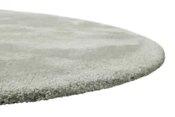 Teppich Rund Hellgrau Grün Hochflor 