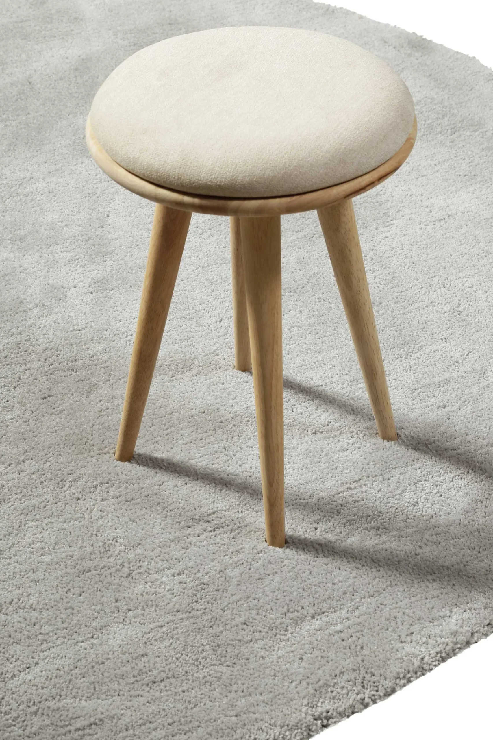 Teppich Rund Hellgrau Hochflor "Emilia" WECONhome Basics