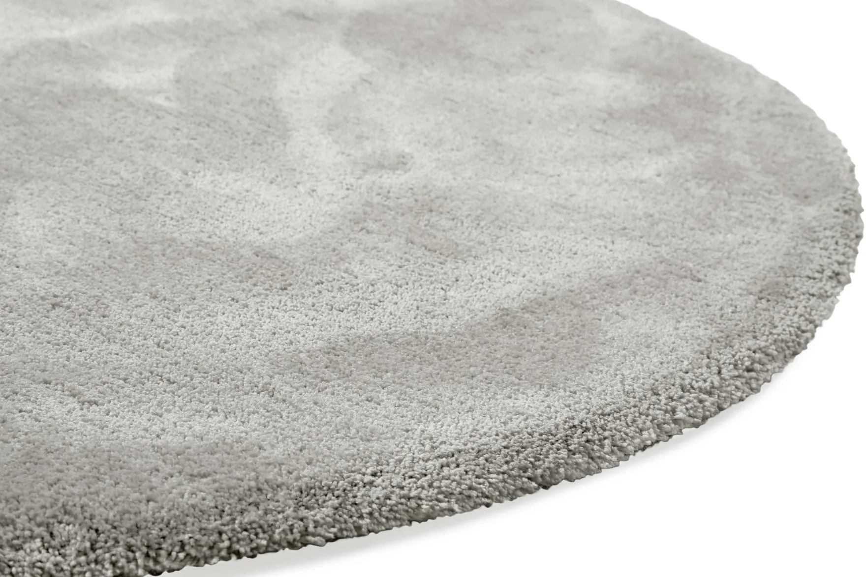 Teppich Rund Hellgrau Hochflor "Emilia" WECONhome Basics