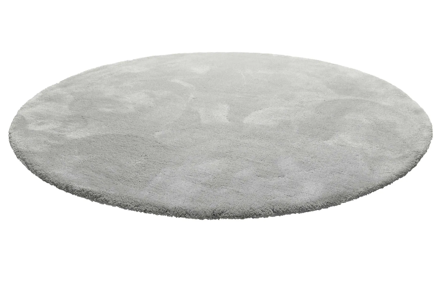 Teppich Rund Hellgrau Hochflor "Pisa" Homie Living