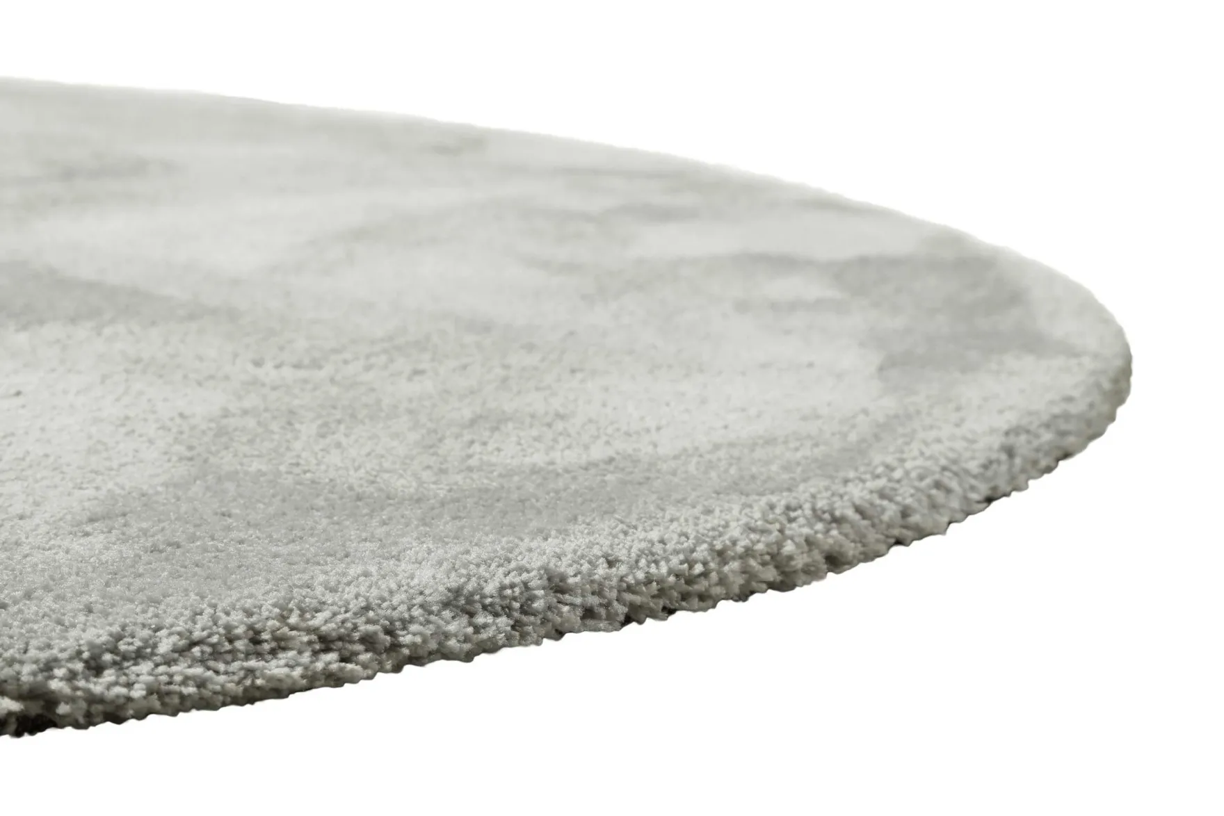 Teppich Rund Hellgrau Hochflor "Pisa" Homie Living