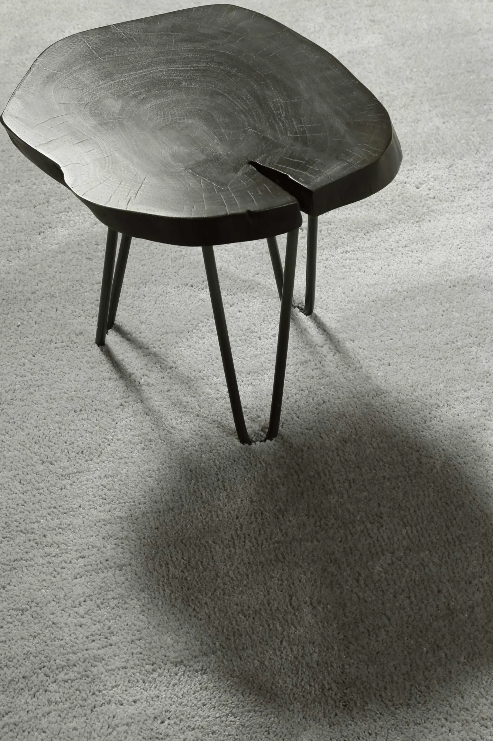 Teppich Rund Hellgrau Hochflor "Pisa" Homie Living