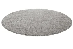 Teppich Rund Hellgrau Hochflor 