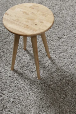 Teppich Rund Hellgrau Hochflor 