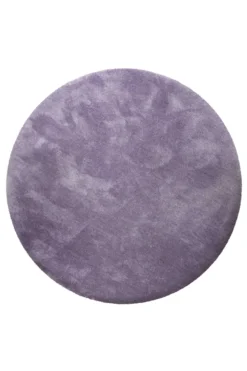 Teppich Rund Lila Hochflor 