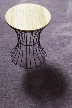 Teppich Rund Lila Hochflor 