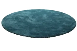 Teppich Rund Petrol Hochflor 
