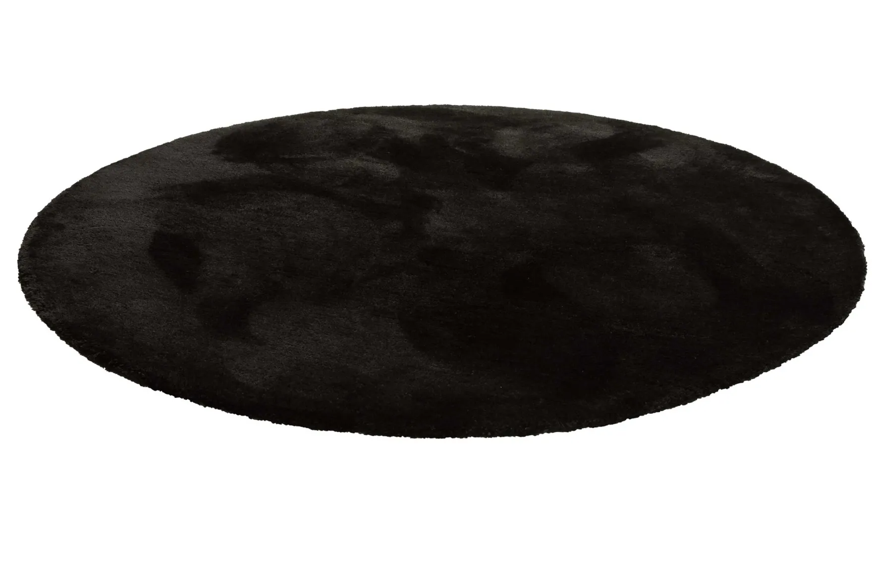 Teppich Rund Schwarz Hochflor "Pisa" Homie Living