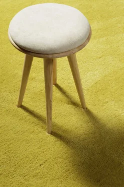 Teppich Rund Senfgelb Hochflor "Pisa" Homie Living