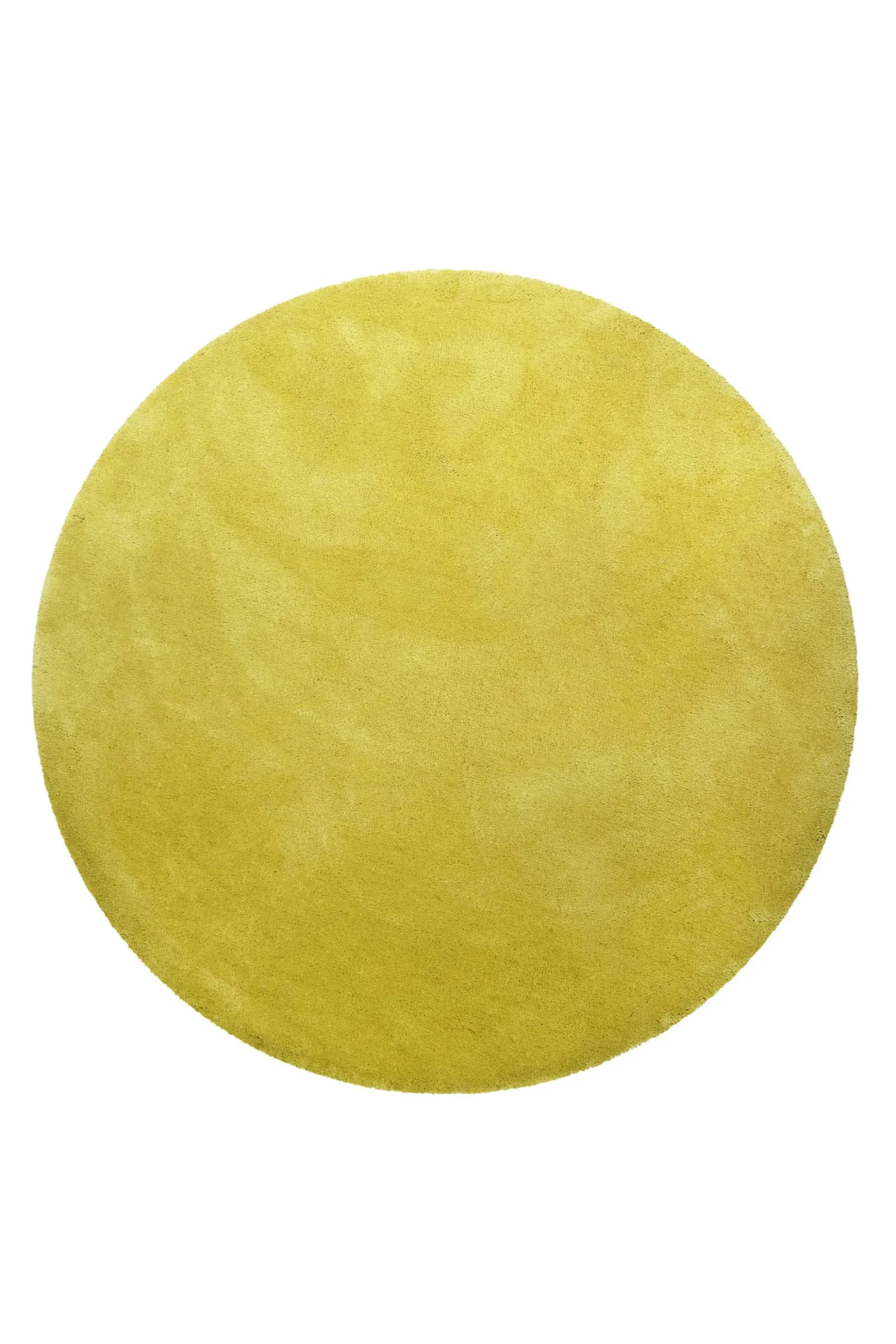 Teppich Rund Senfgelb Hochflor "Pisa" Homie Living