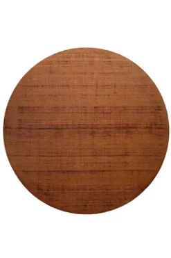 Teppich Rund Terracotta Braun Kurzflor