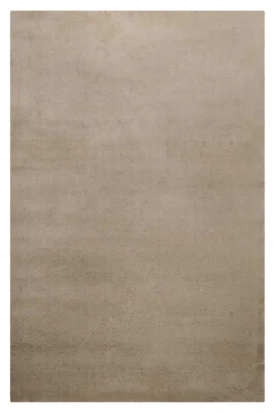Teppich Sand Beige Kurzflor aus Wolle