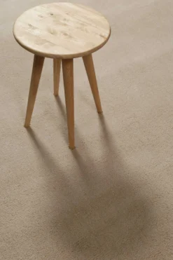 Teppich Sand Beige Kurzflor aus Wolle