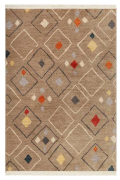 Teppich Sand Braun Bunt Kurzflor B-Ware 