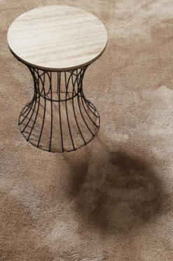 Teppich Sand Braun Hochflor