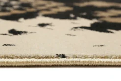 Teppich Schwarz Beige Taupe Kurzflor