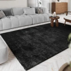 Teppich Schwarz Hochflor "Pisa" Homie Living