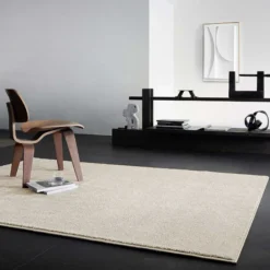 Teppich Weiß Creme Kurzflor