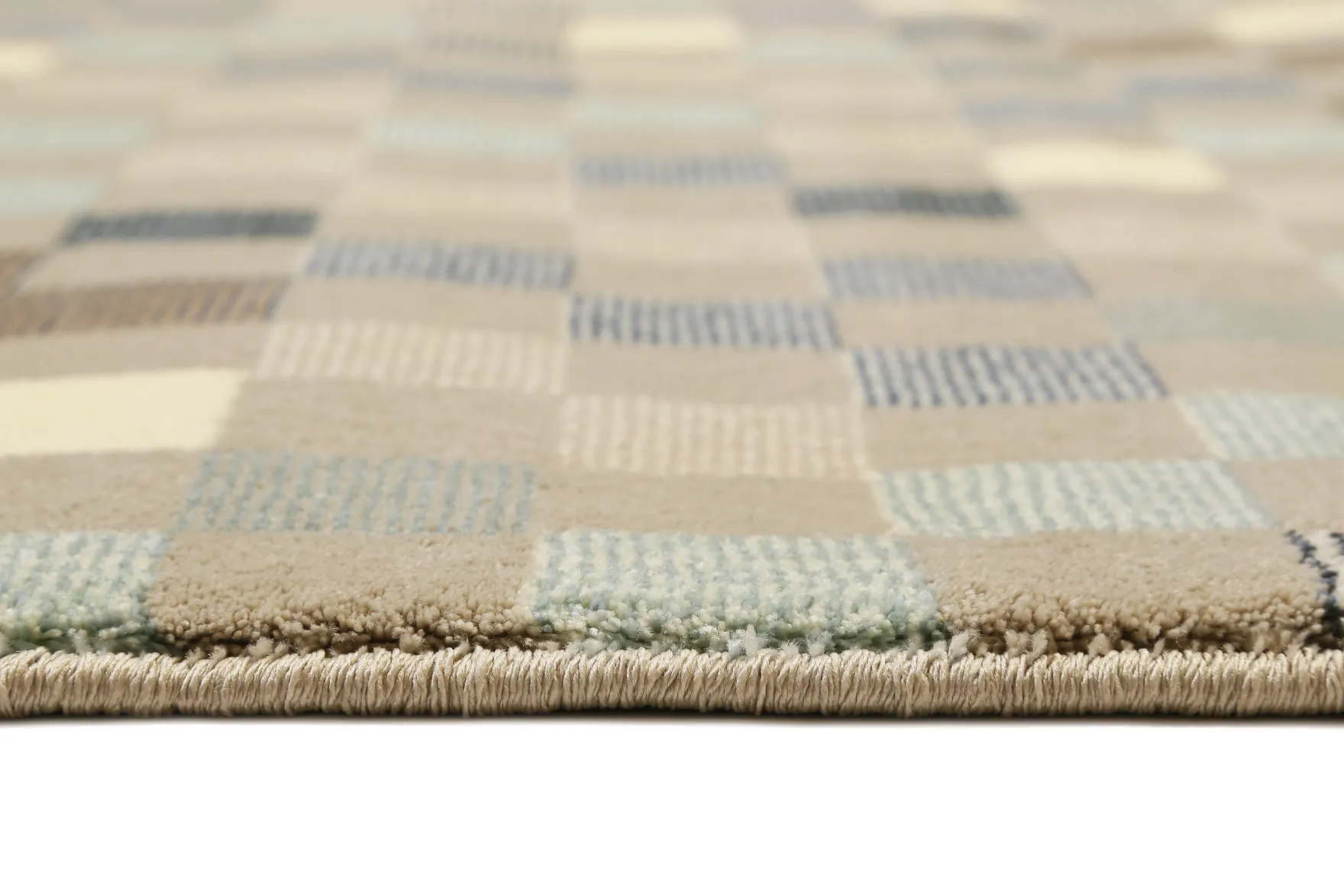 Teppich 160x230 Wohnzimmer Braun Blau Kariert