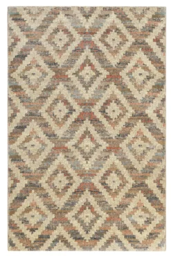Teppich 160x230 Wohnzimmer Braun Rautenmuster