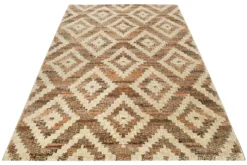 Teppich 160x230 Wohnzimmer Braun Rautenmuster
