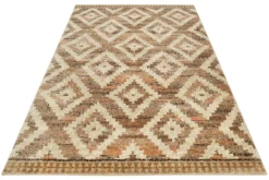 Teppich 160x230 Wohnzimmer Braun Rautenmuster