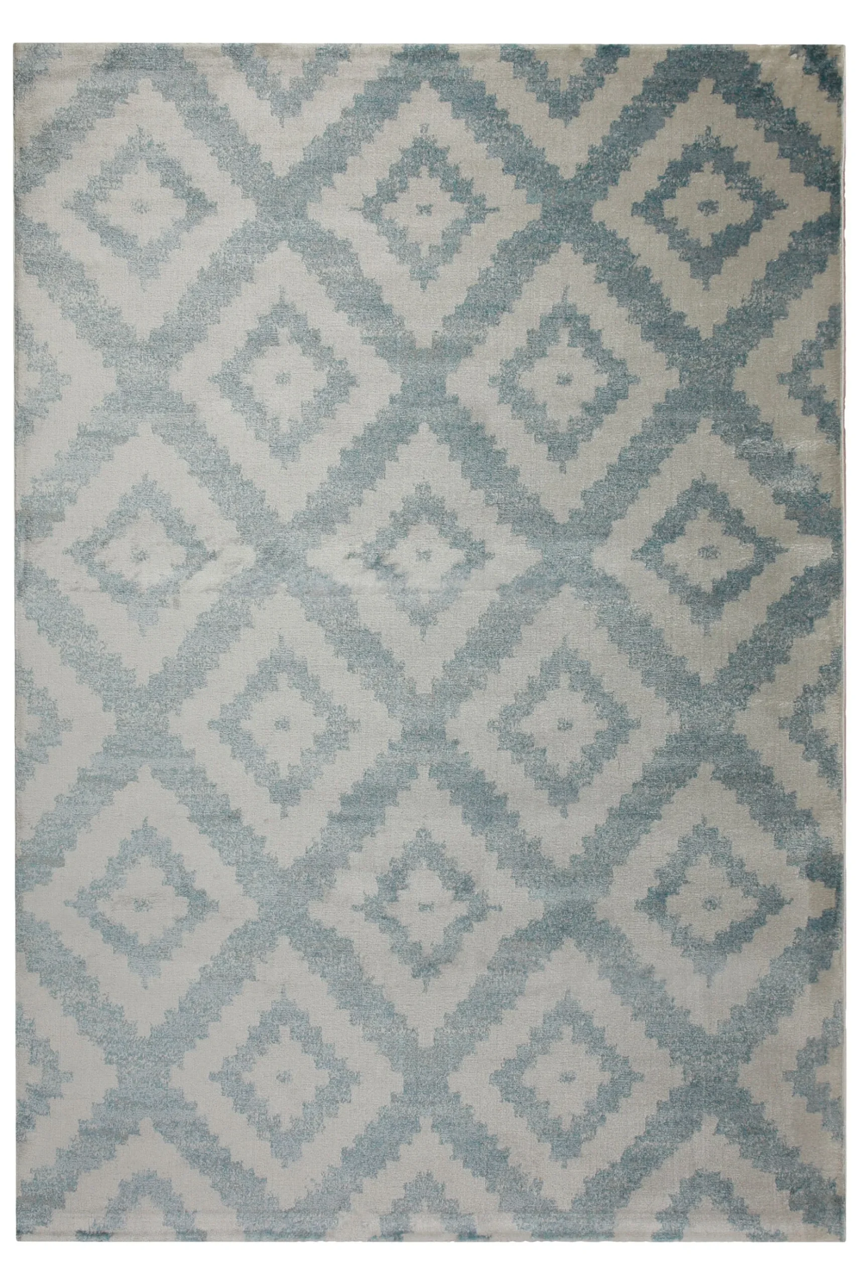 Teppich 160x230 Wohnzimmer Grau Blau Muster