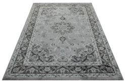 Teppich 160x230 Wohnzimmer Grau Schwarz
