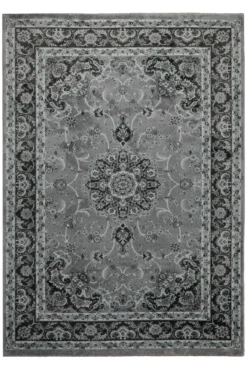 Teppich 160x230 Wohnzimmer Grau Schwarz