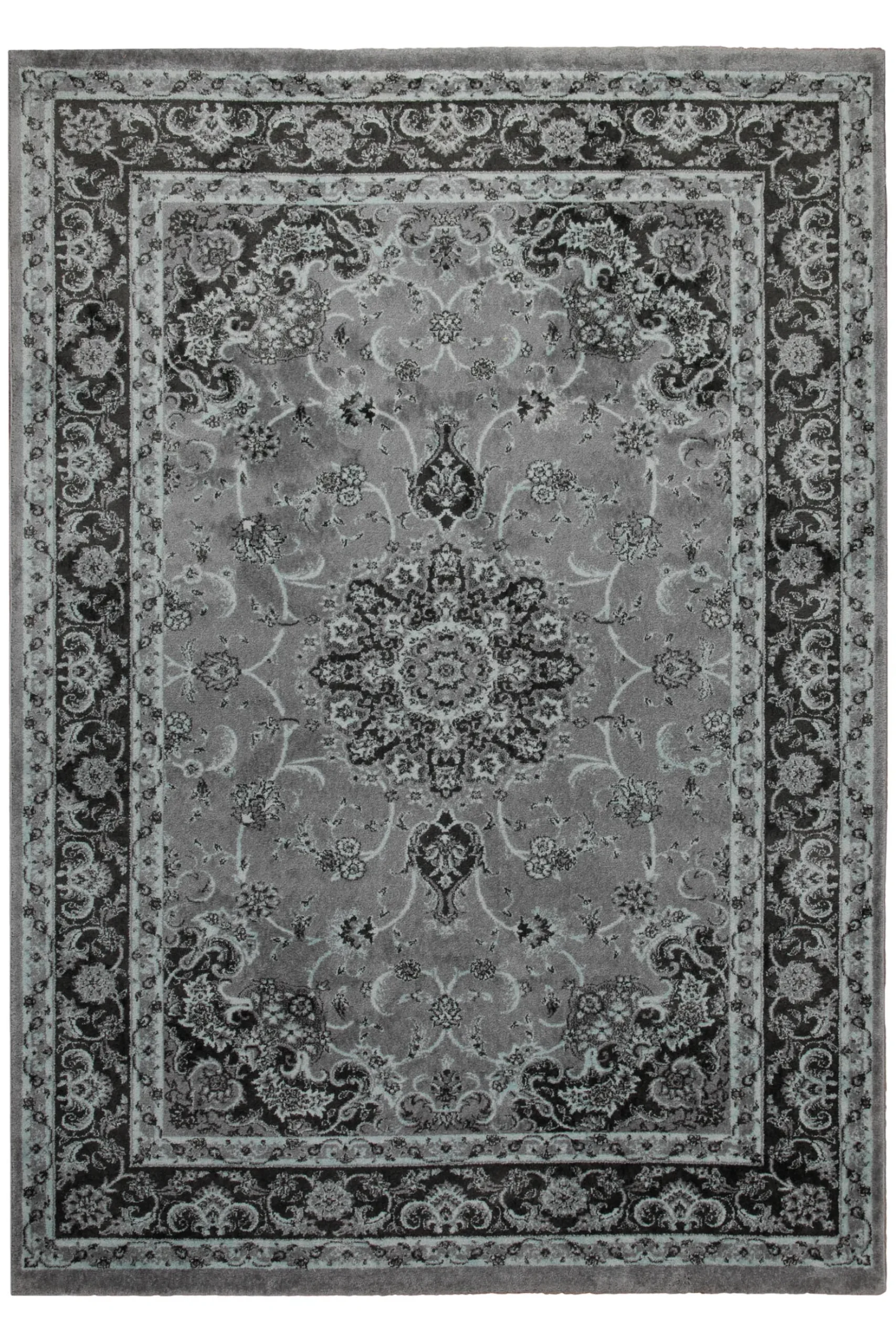 Teppich 160x230 Wohnzimmer Grau Schwarz