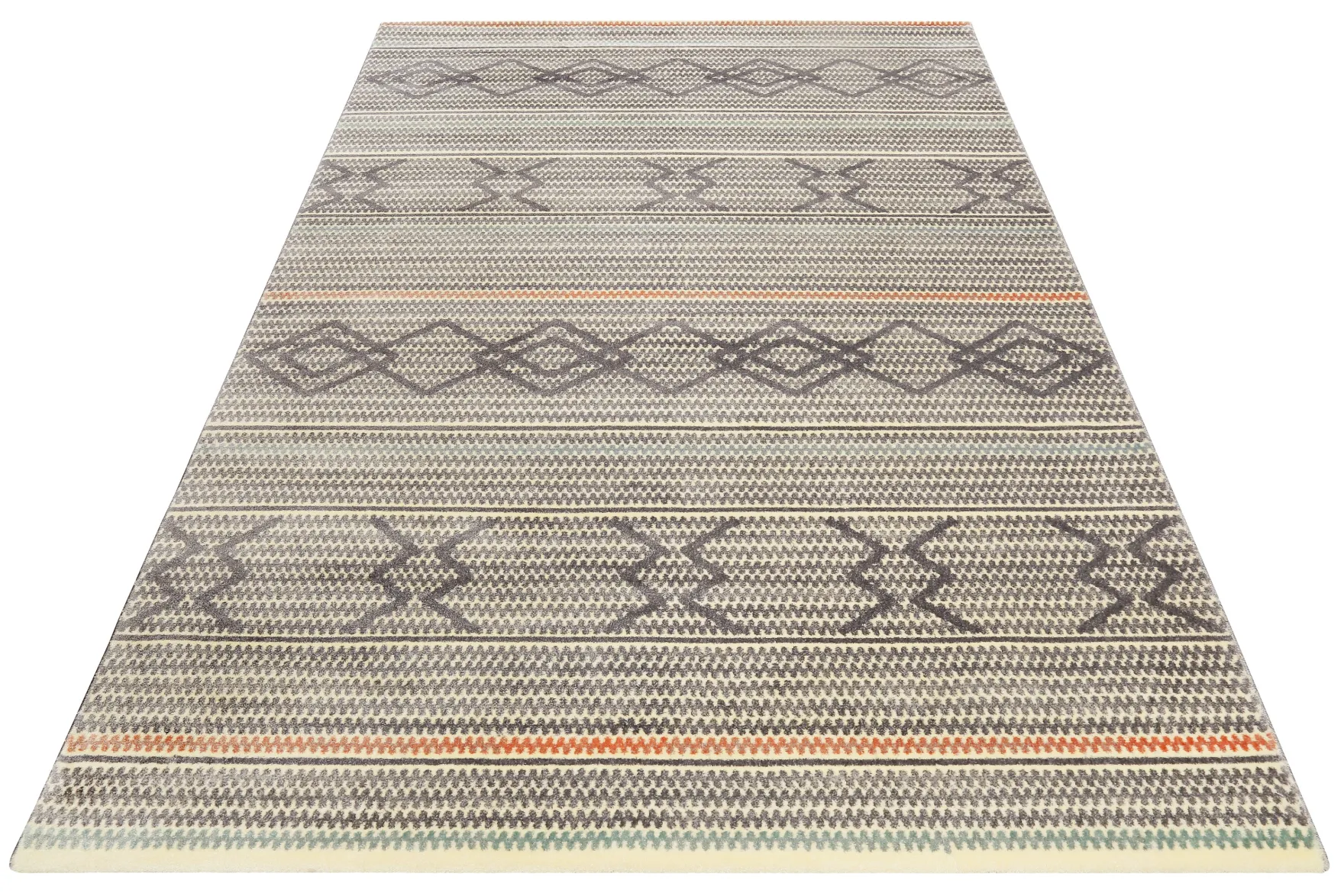 Teppich 160x230 Wohnzimmer Muster Grau Blau